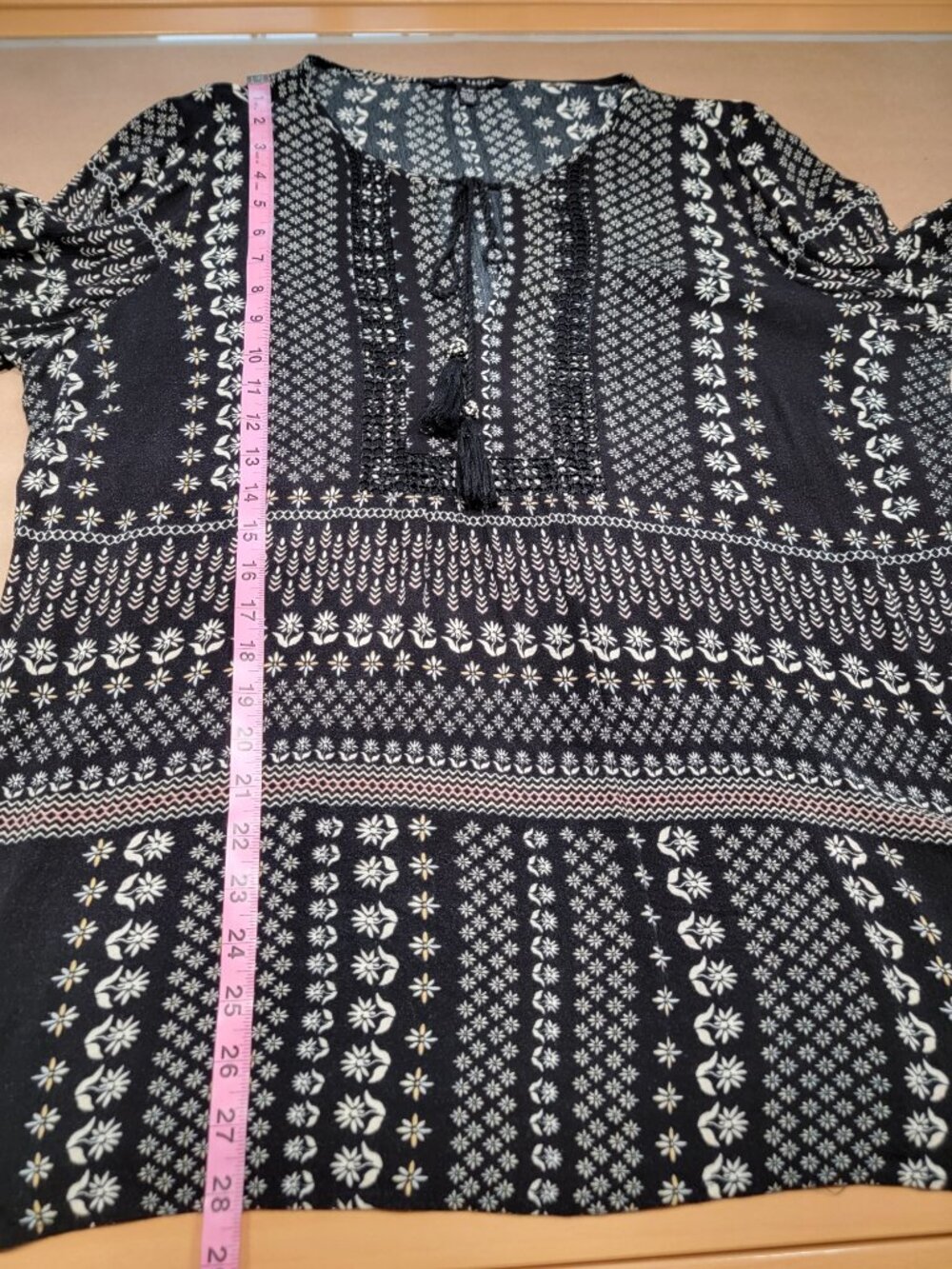 Zac & Rachel Size XL Black & White Bohemian Style / Peasant Blouse - Picture 11 of 16